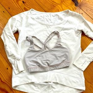 Lululemon high-low sweatshirt terry sweater size s/m with free crossover bra